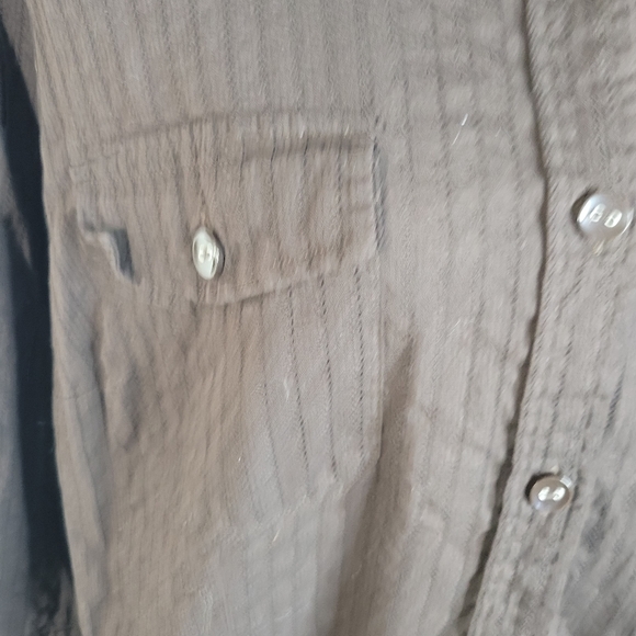 Karen Scott Woman Brown Lightweight 3/4 roll sleeve Button front blouse Size 2X - Picture 6 of 9